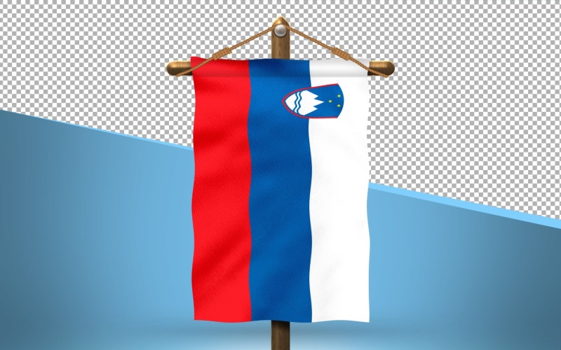 Slovenia Hang Flag Design Background Illustration
