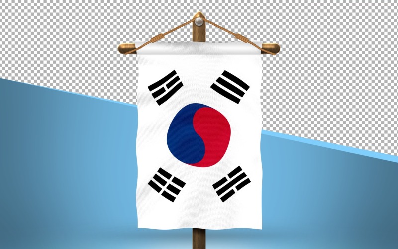South Korea Hang Flag Design Background Illustration