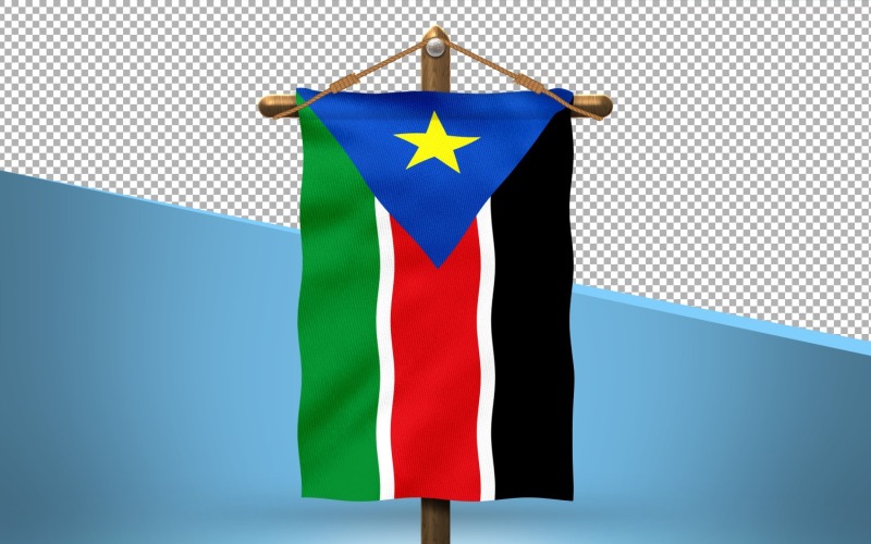 South Sudan Hang Flag Design Background Illustration