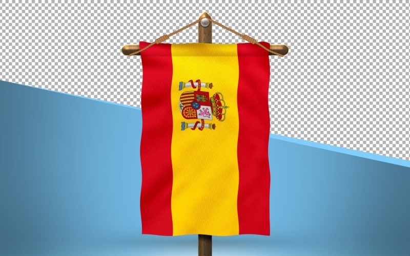 Spain Hang Flag Design Background Illustration