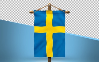 Sweden Hang Flag Design Background