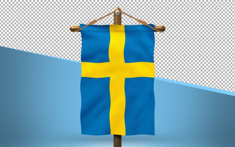 Sweden Hang Flag Design Background Illustration