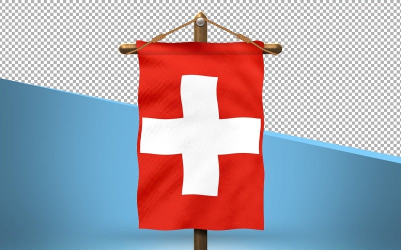 Switzerland Hang Flag Design Background Illustration
