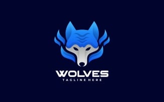 Wolves Gradient Logo Design