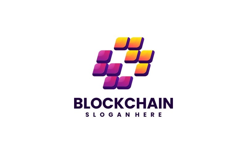 Blockchain Gradient Colorful Logo Logo Template
