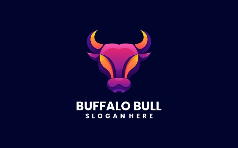 Buffalo Bull Gradient Logo Style Logo Template
