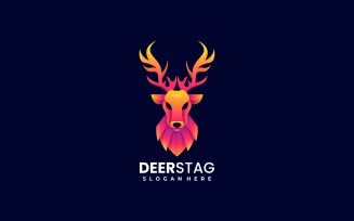 Deer Stag Gradient Colorful Logo
