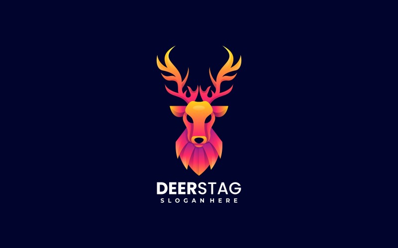 Deer Stag Gradient Colorful Logo Logo Template