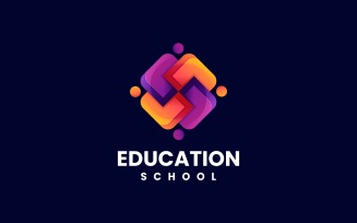 Education Gradient Colorful Logo Style