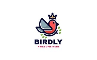 King Bird Simple Mascot Logo