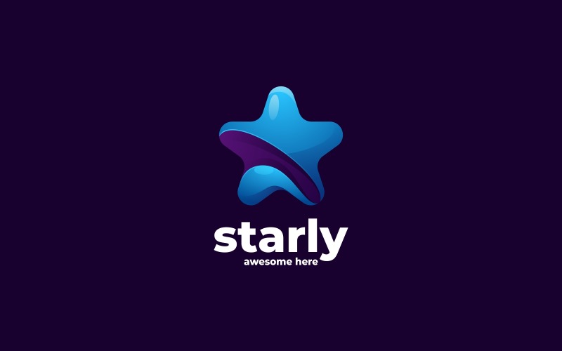 Star Gradient Color Logo Style Logo Template