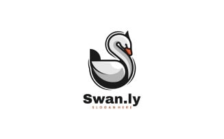 Swan Simple Mascot Logo Template