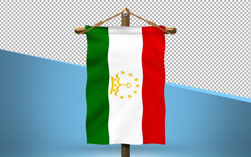 Tajikistan Hang Flag Design Background Illustration