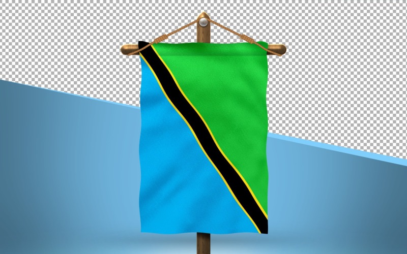 Tanzania Hang Flag Design Background Illustration