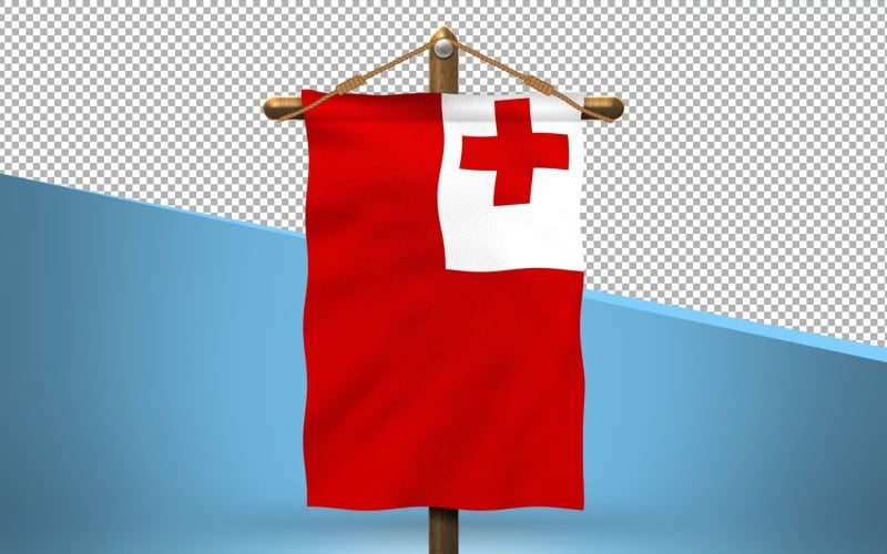 Tonga Hang Flag Design Background Illustration
