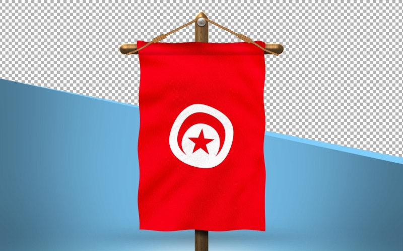 Tunisia Hang Flag Design Background Illustration