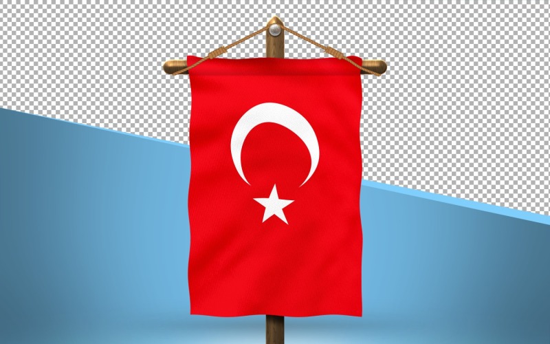 Turkey Hang Flag Design Background Illustration