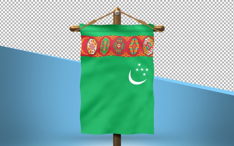 Turkmenistan Hang Flag Design Background Illustration