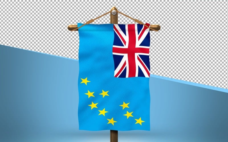 Tuvalu Hang Flag Design Background Illustration