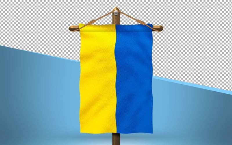 Ukraine Hang Flag Design Background Illustration