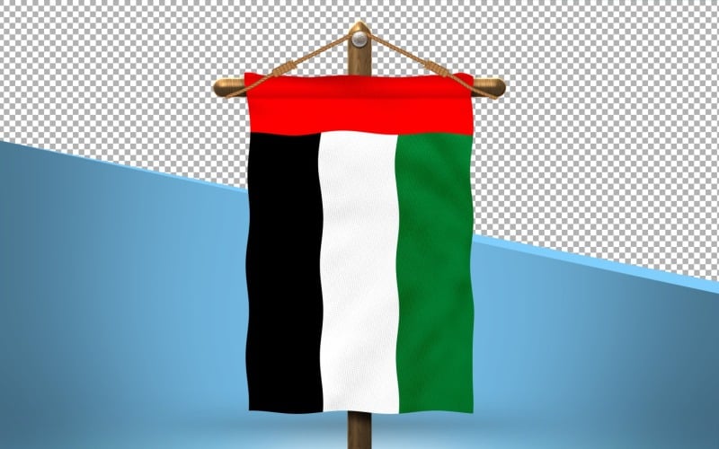 United Arab Emirates Hang Flag Design Background Illustration