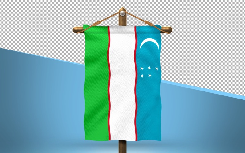 Uzbekistan Hang Flag Design Background Illustration