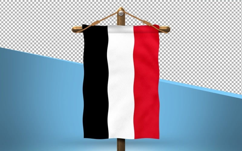 Yemen Hang Flag Design Background Illustration