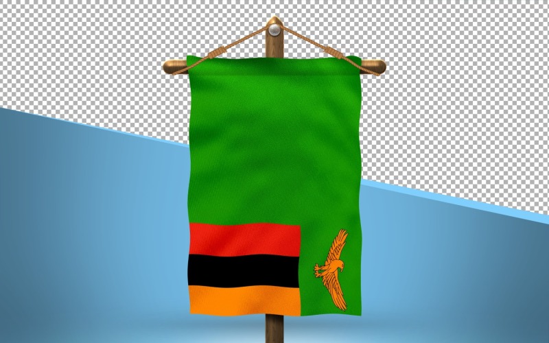 Zambia Hang Flag Design Background Illustration