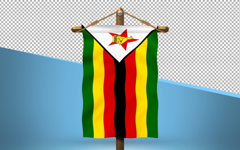 Zimbabwe Hang Flag Design Background Illustration