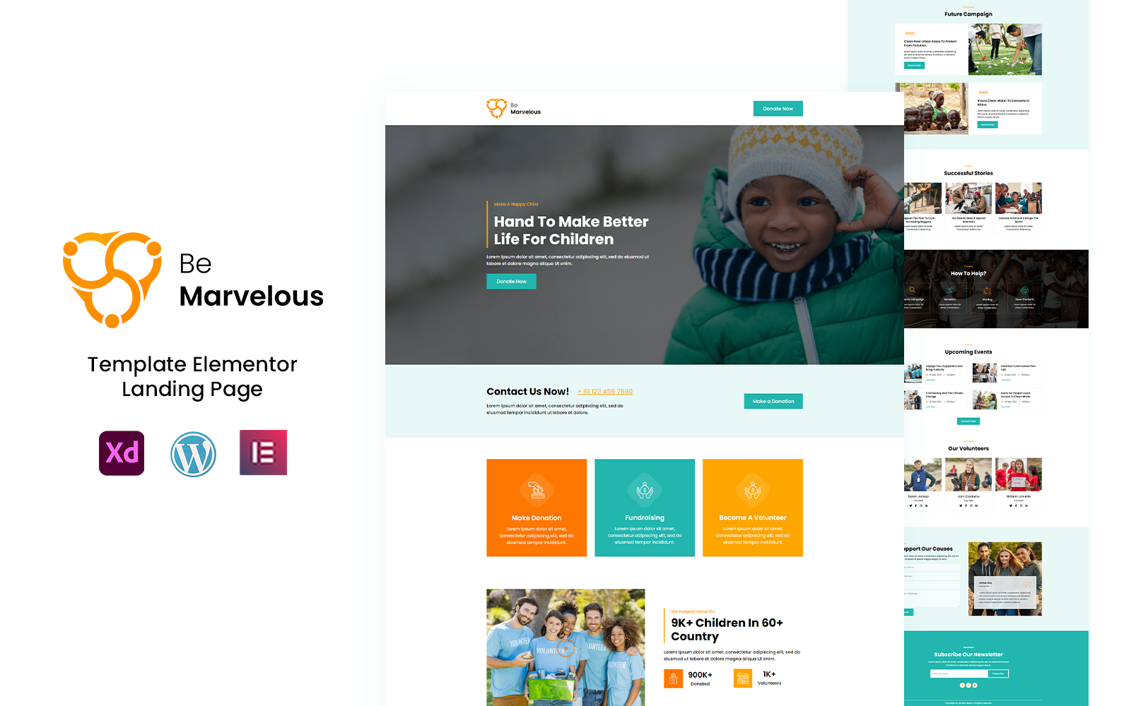Be Marvelous - NGO and Charity Ready to Use Elementor Template