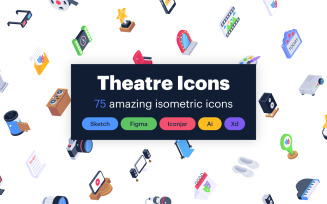 Bundle of 75 Isometric Theatre Icons