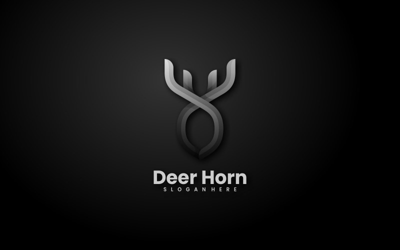 Deer Horn Gradient Logo Style Logo Template