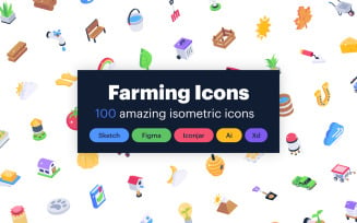 100 Farming isometric icons