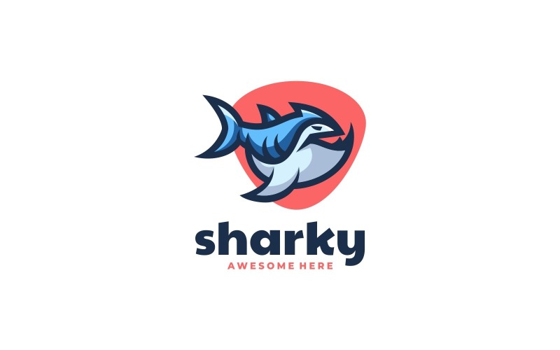 Shark Simple Mascot Logo Design Logo Template