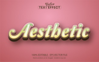 Aesthetic - Editable Text Effect, Cartoon Text Style, Graphics Illustration