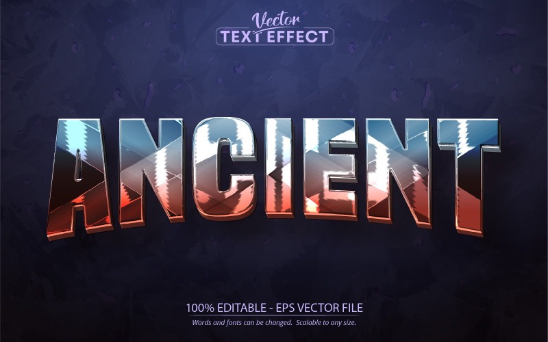 Ancient - Editable Text Effect, Shiny Cool Colors Text Style, Graphics Illustration