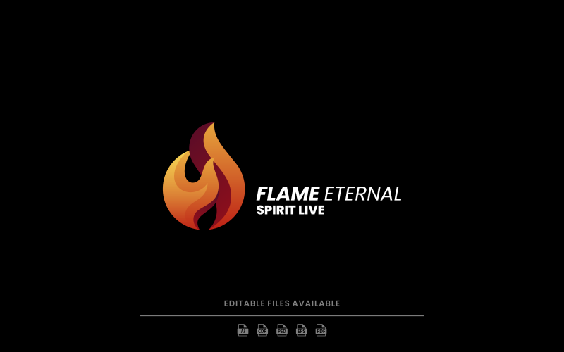 Flame Gradient Color Gradient Logo Logo Template