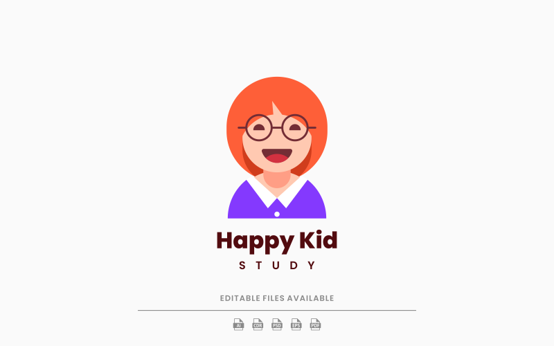 Happy Kids Simple Logo Style Logo Template