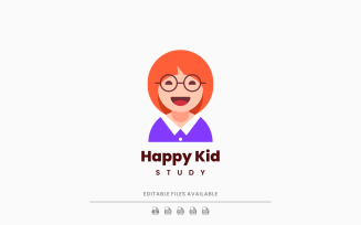 Happy Kids Simple Logo Style