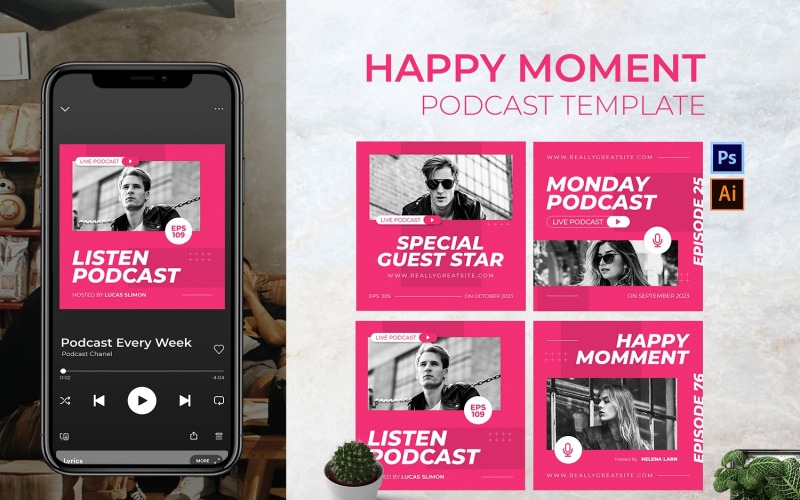 Happy Moment Podcast Cover Social Media