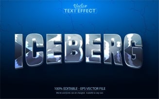 Iceberg - Editable Text Effect, Ice Cartoon Text Style, Graphics Illustration