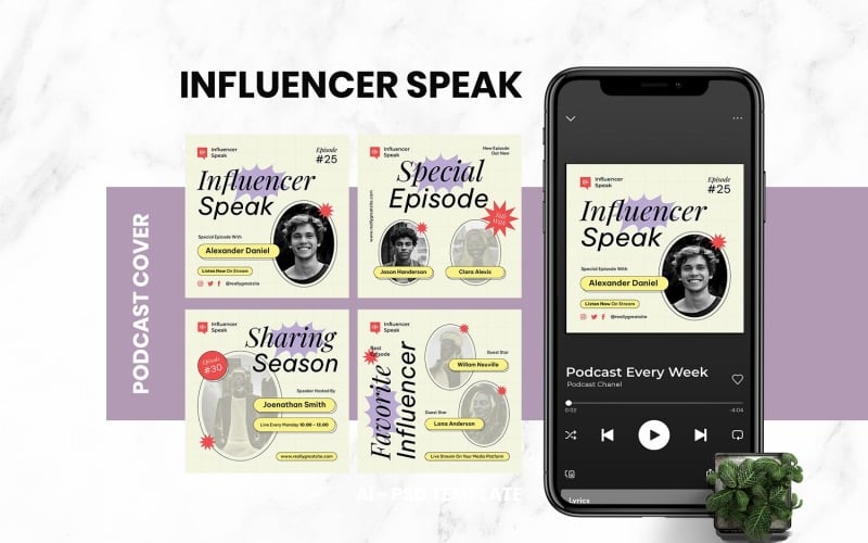 Influencer Speak Podcast Cover Social Media