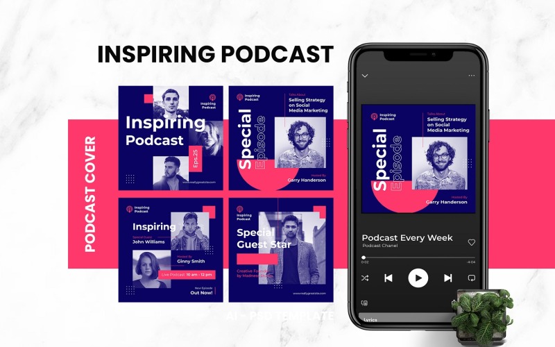 Inspire Podcast Cover Template Social Media