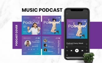 Music Podcast Cover Template