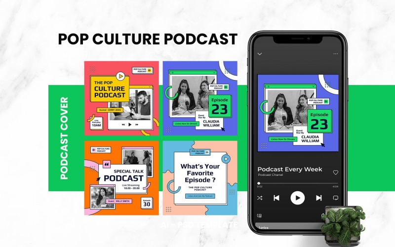Pop Culture Podcast Cover Social Media