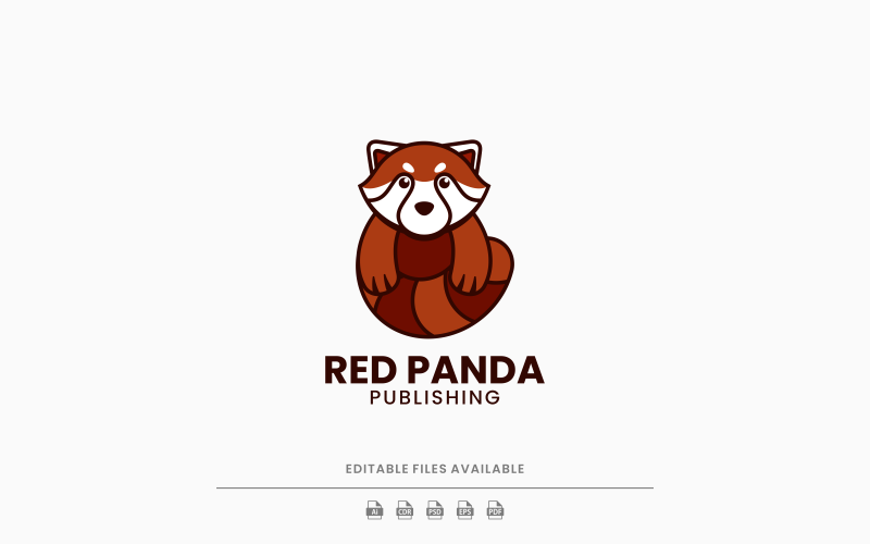 Red Panda Simple Mascot Logo Logo Template