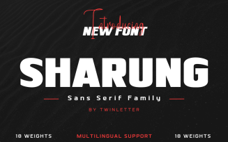 Sharung, our newest font family is opulent and one-of-a-kind.