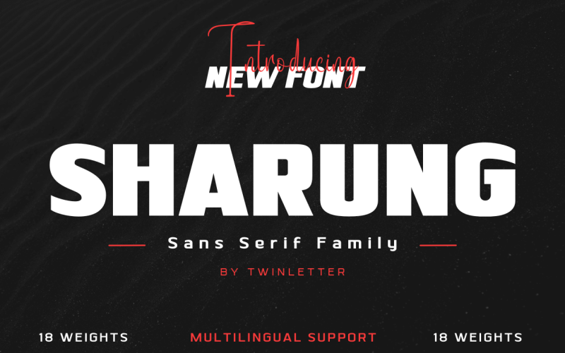 Sharung, our newest font family is opulent and one-of-a-kind. Font