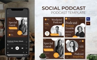 Social Podcast Cover Template