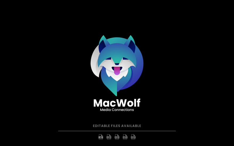 Wolf Gradient Color Logo Design Logo Template